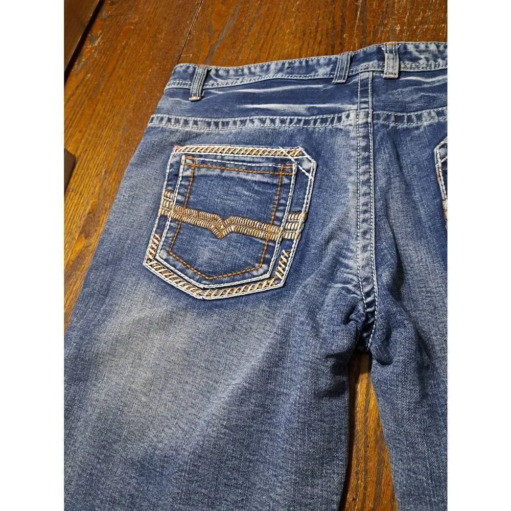 Waist 42 GS115 Distressed Denim Blue Jean Shorts Streetwear Cotton Shorts